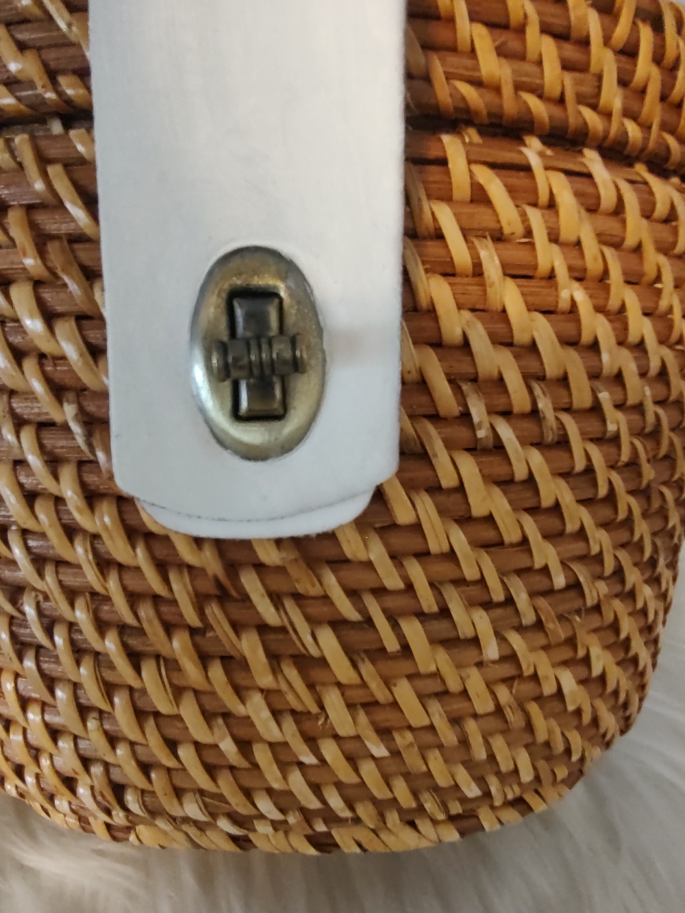 Patricia Nash Caselle rattan wicker basket bag turn lock EUC - Picture 2 of 12